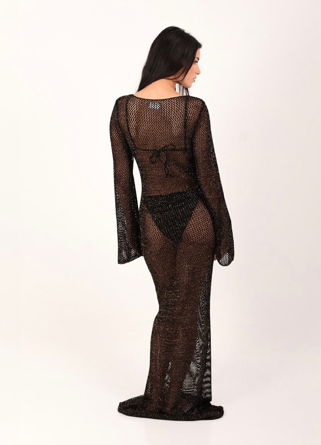 DAISY CROCHET DRESS BLACK