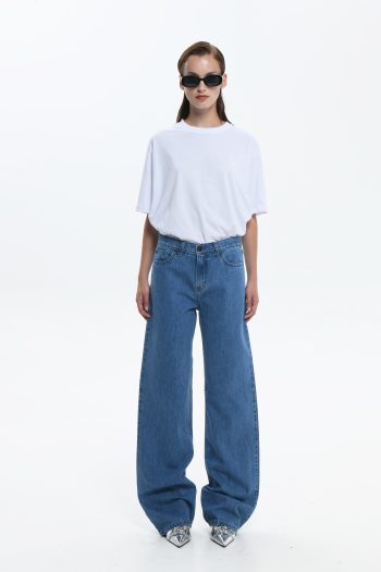 Bellen Wide Leg Denim – Mid Blue