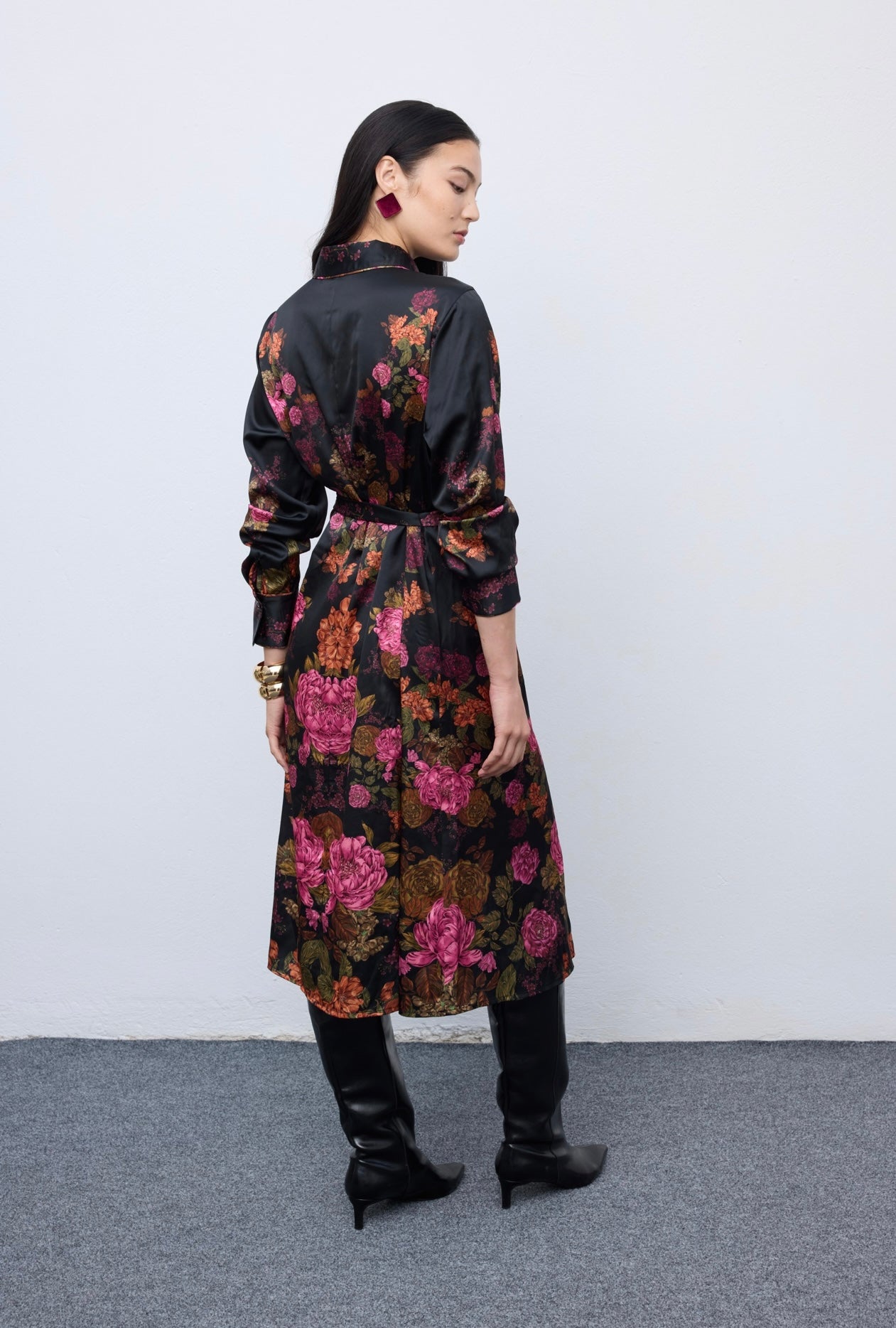 Winter Bloom Shirtdress
