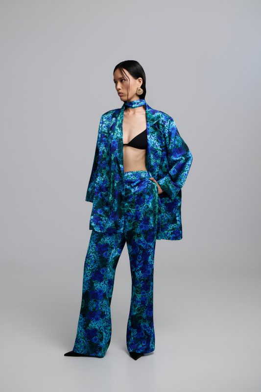 Josie Satin Set – Blue