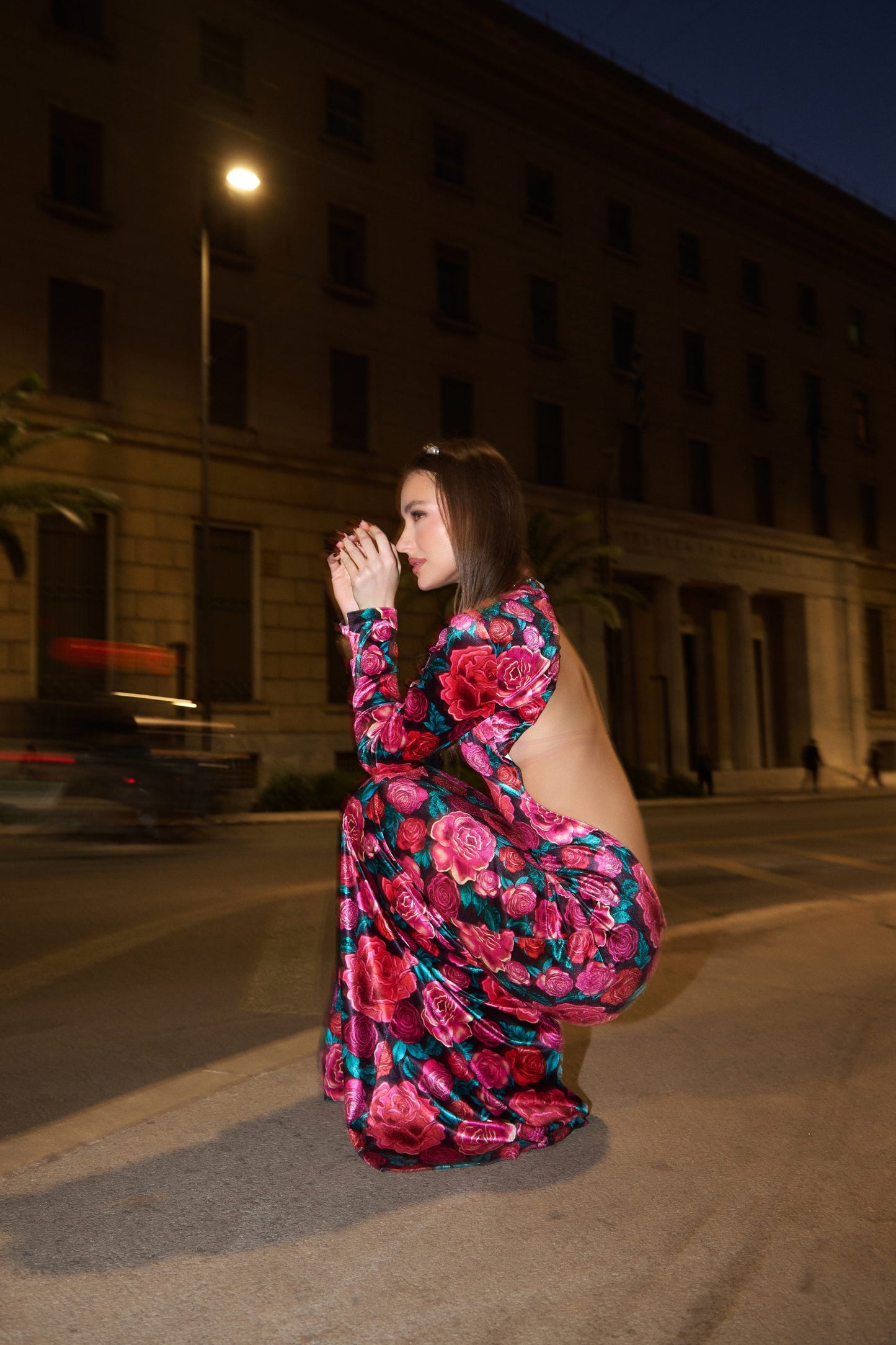 Cecil maxi velvet dress