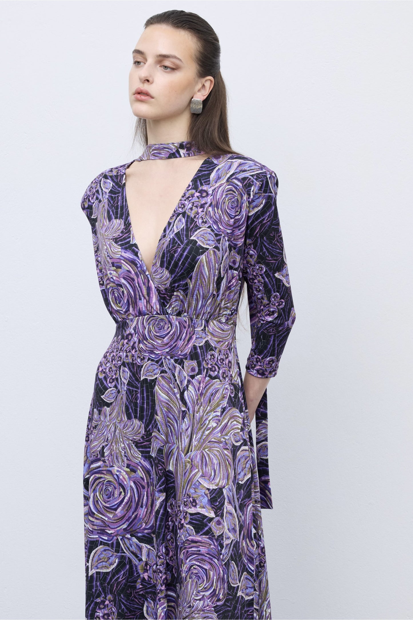Mosaic Mauve Anthesis Midi Jersey Dress