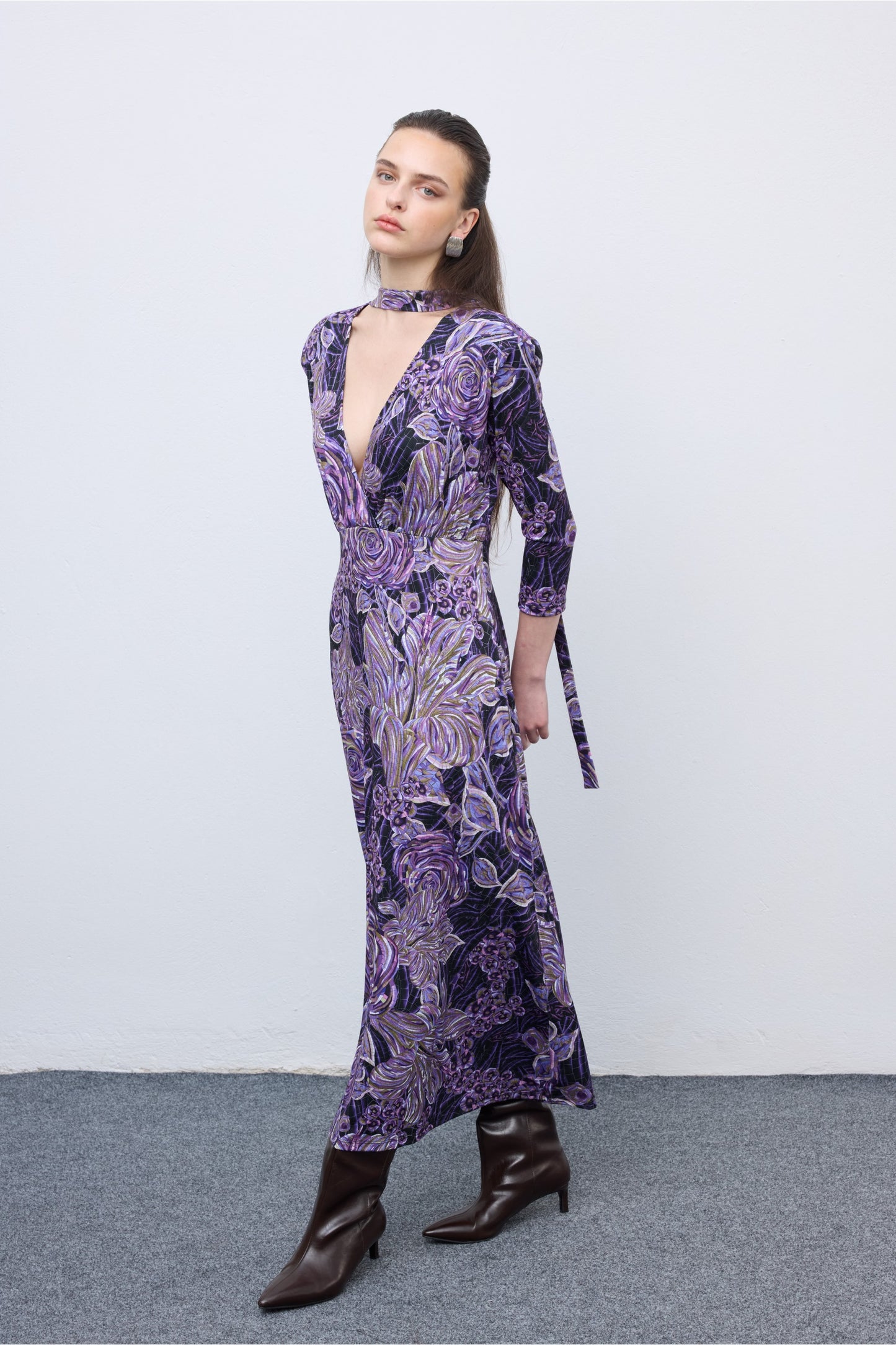 Mosaic Mauve Anthesis Midi Jersey Dress