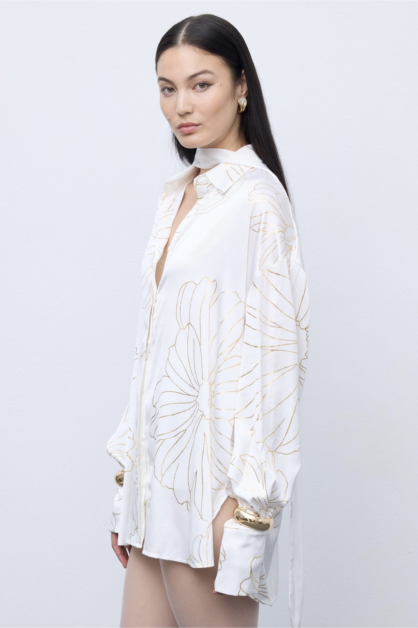 Gold Lines Shirt White