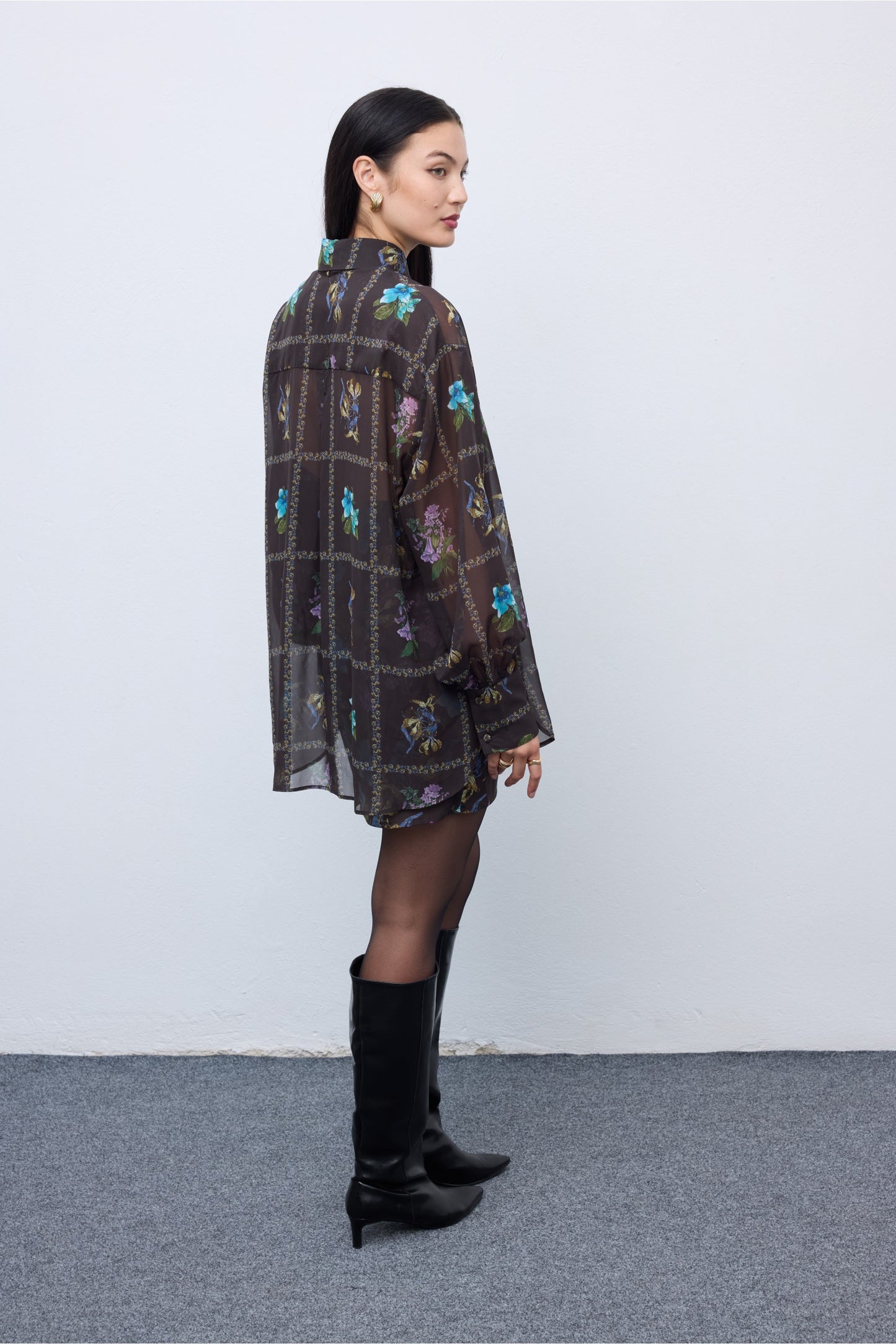 Mocha Bloom Oversized Shirt