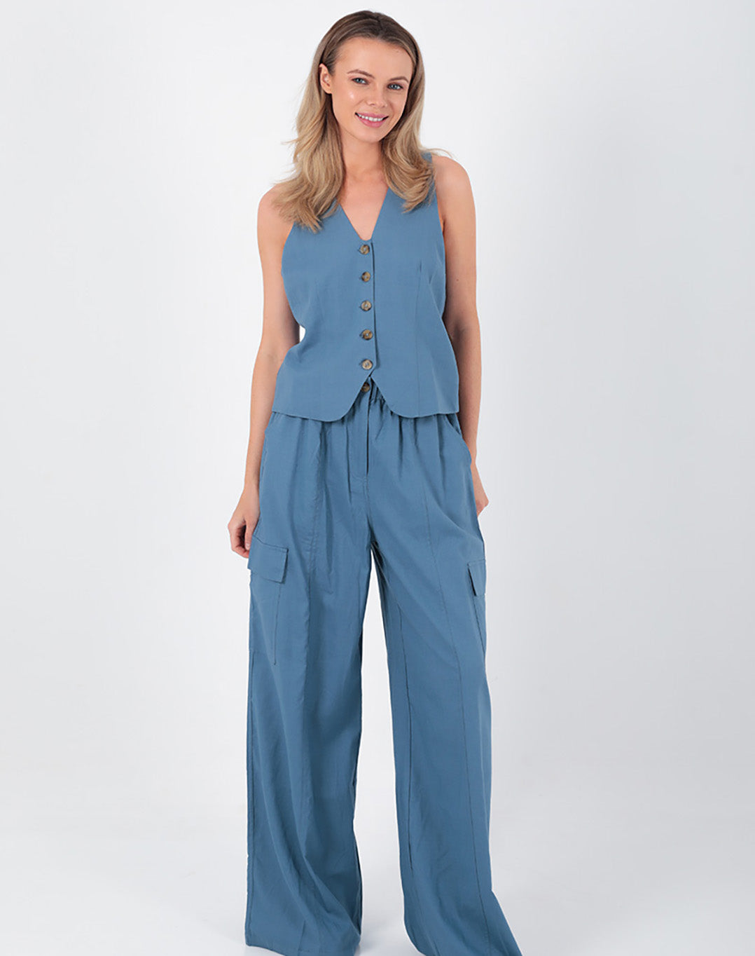Esther Linen Pants Petrol
