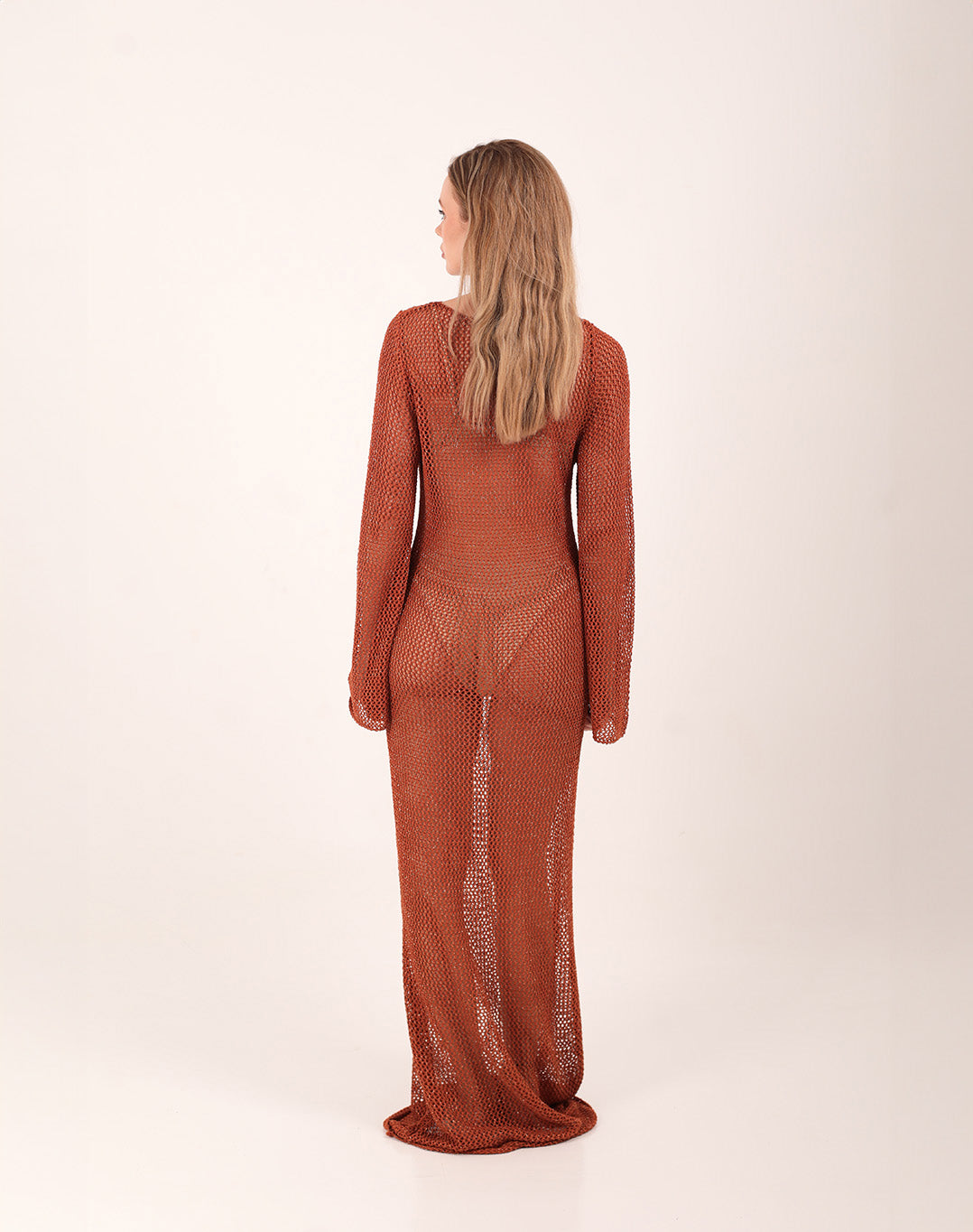 Daisy Crochet Dress Terracotta