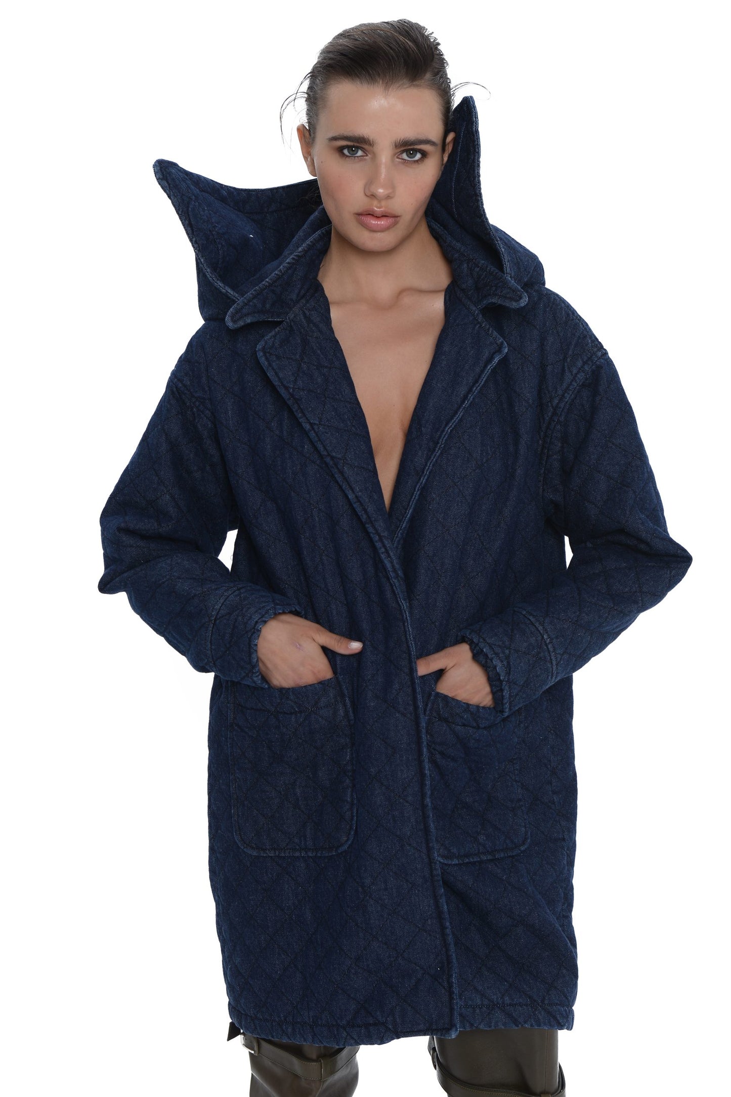 Gloria Quilted Denim Coat