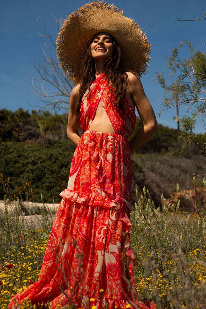 Riviera Maxi Dress – Coral