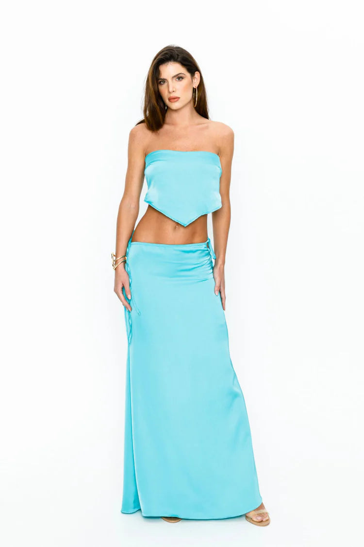 Gia Satin Set Blue