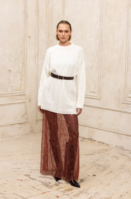 Manon Lace Skirt caramel