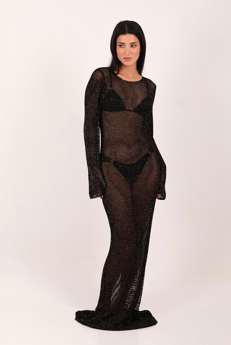 DAISY CROCHET DRESS BLACK