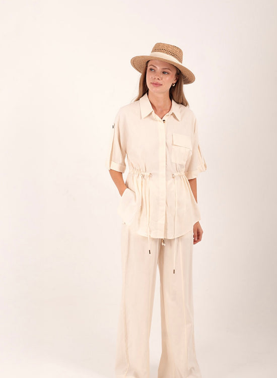 YASMIN LINEN SHIRT OFF WHITE