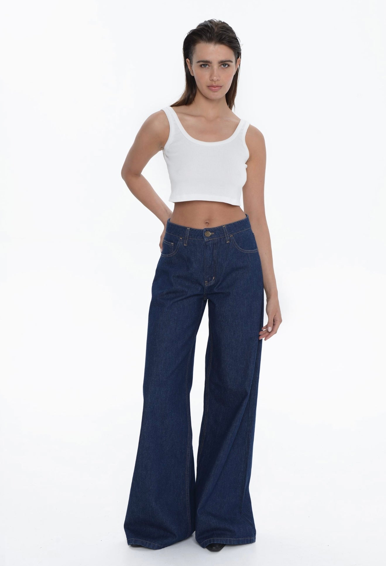 Bellen Wide Leg Denim – Blue Rain