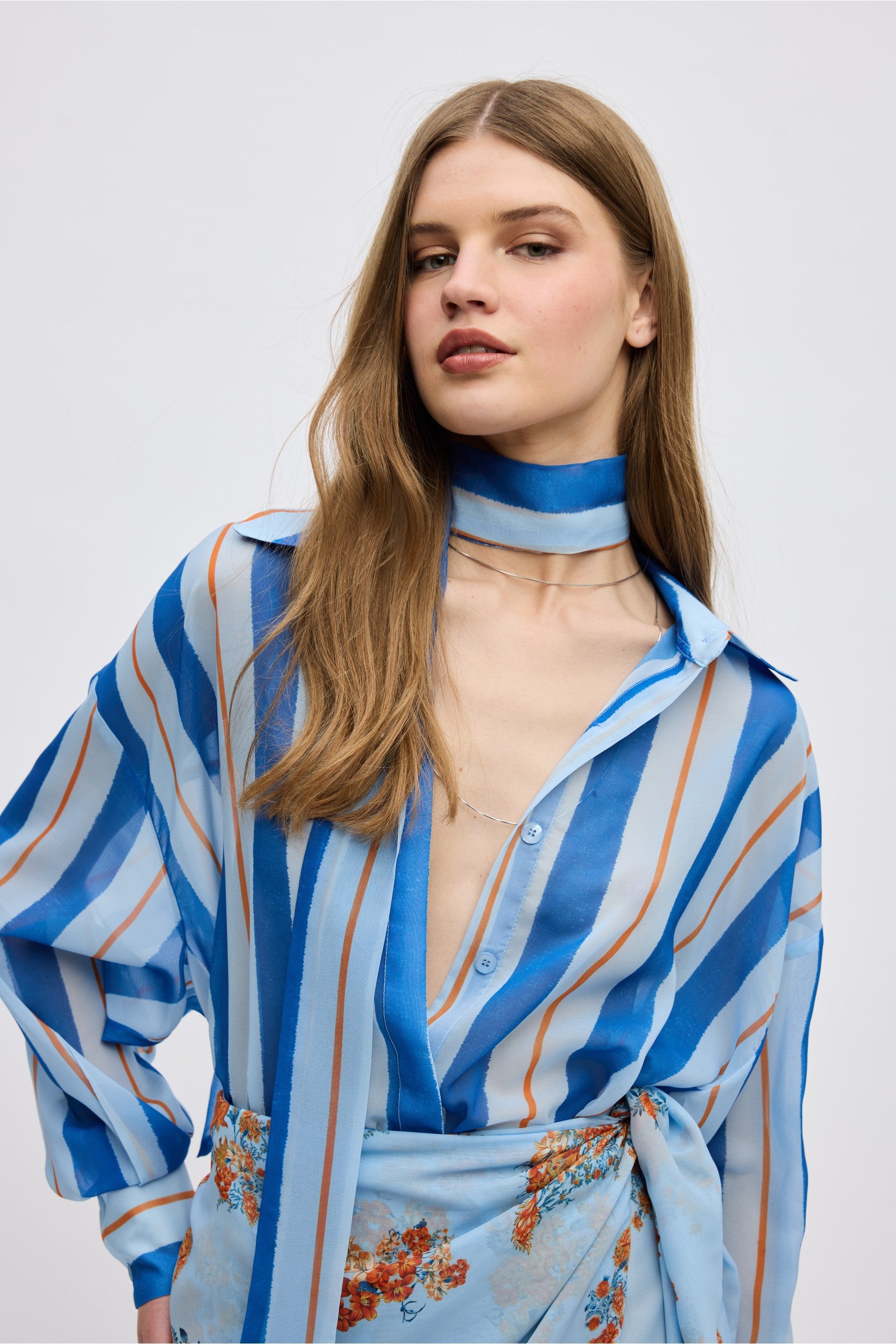 STRIPPED BLUE SHIRT