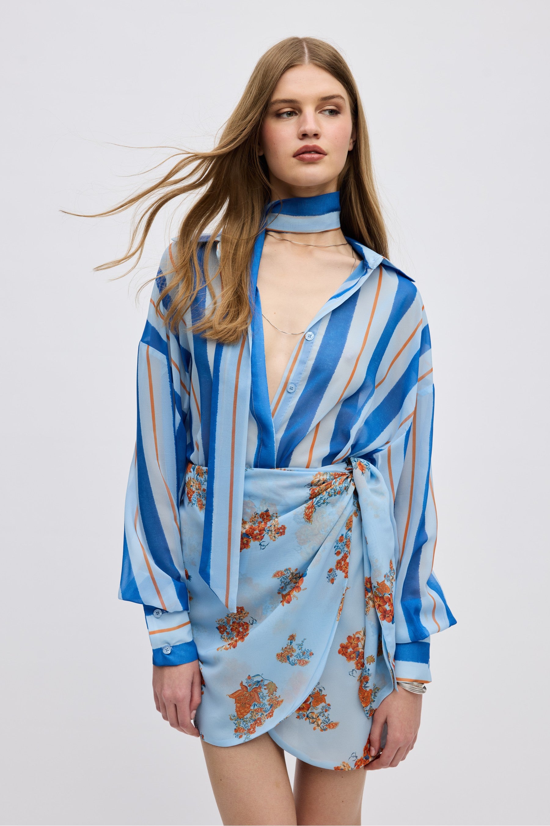 STRIPPED BLUE SHIRT