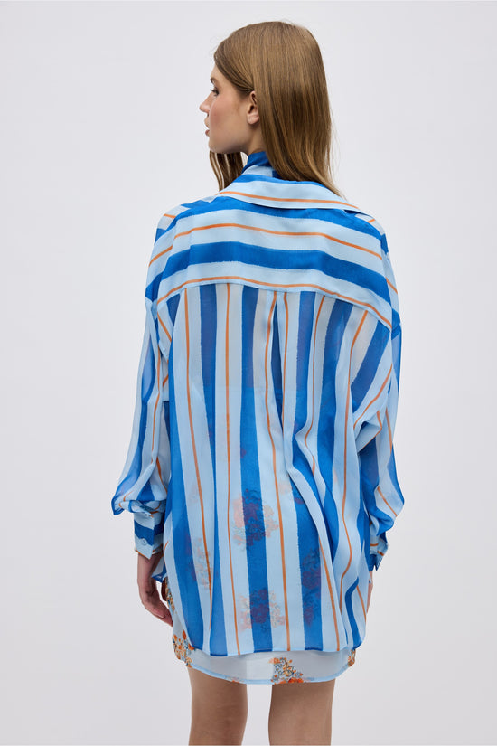 STRIPPED BLUE SHIRT