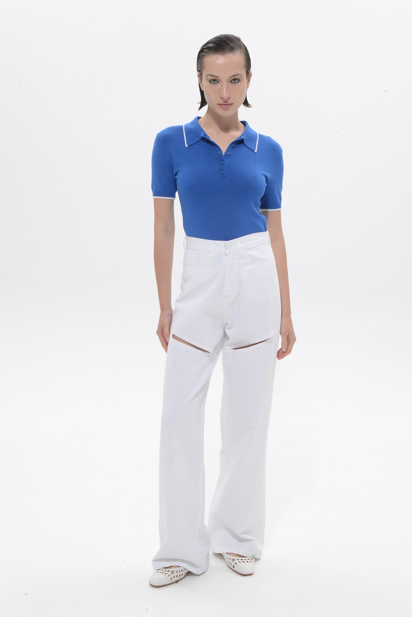 Cindy White Wide Leg Pants