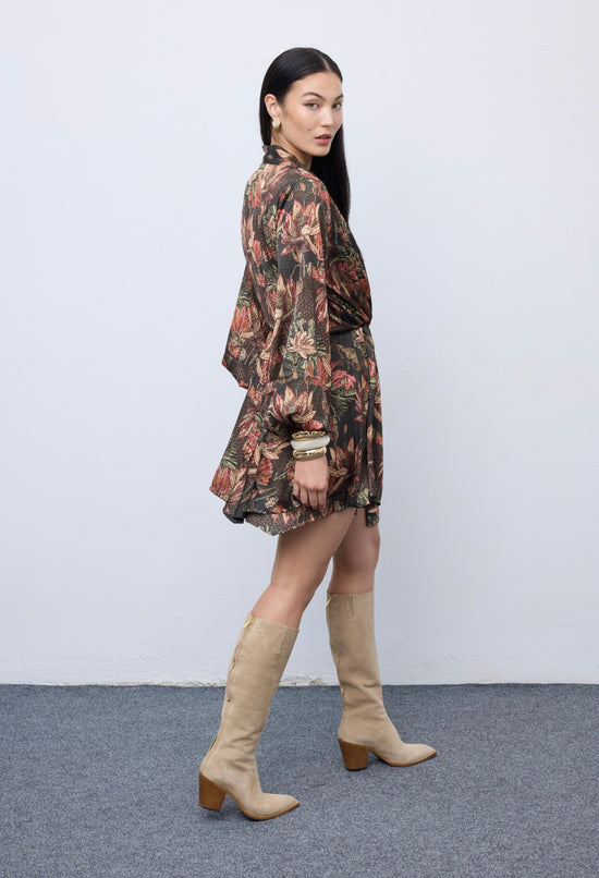 Mosaic Oasis Mini Wrap Dress