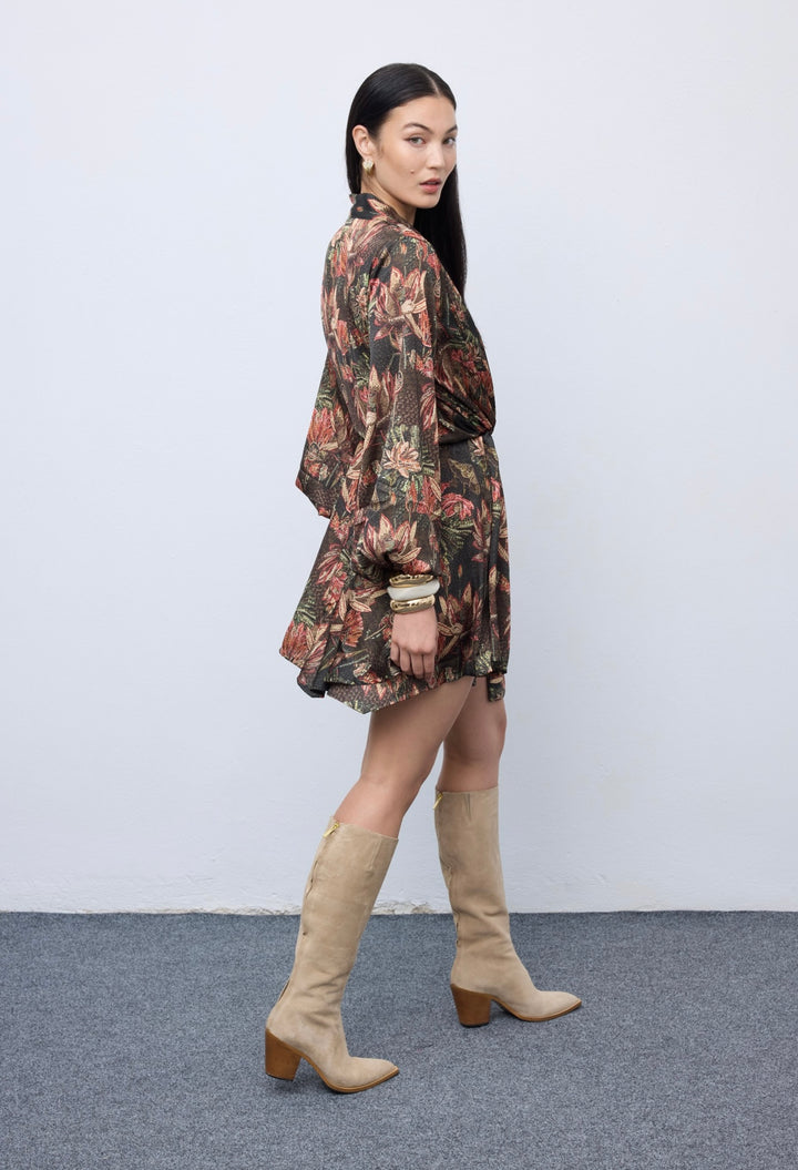 Mosaic Oasis Mini Wrap Dress