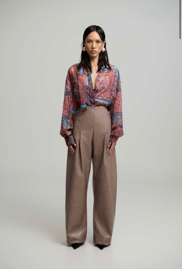 Nadiya barrel faux leather pants