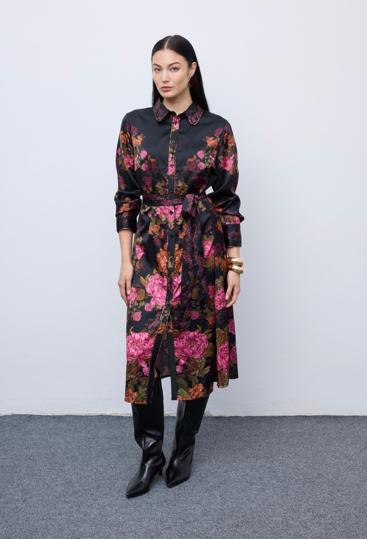 Winter Bloom Shirtdress