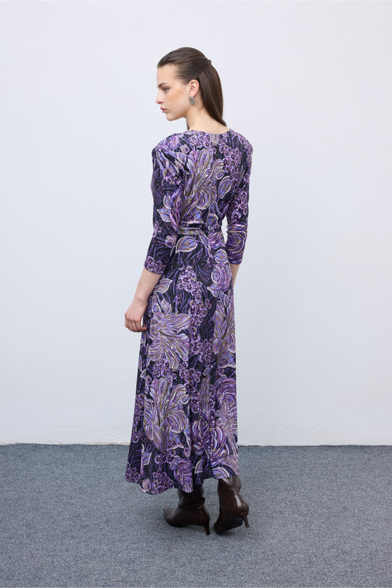 Mosaic Mauve Anthesis Midi Jersey Dress