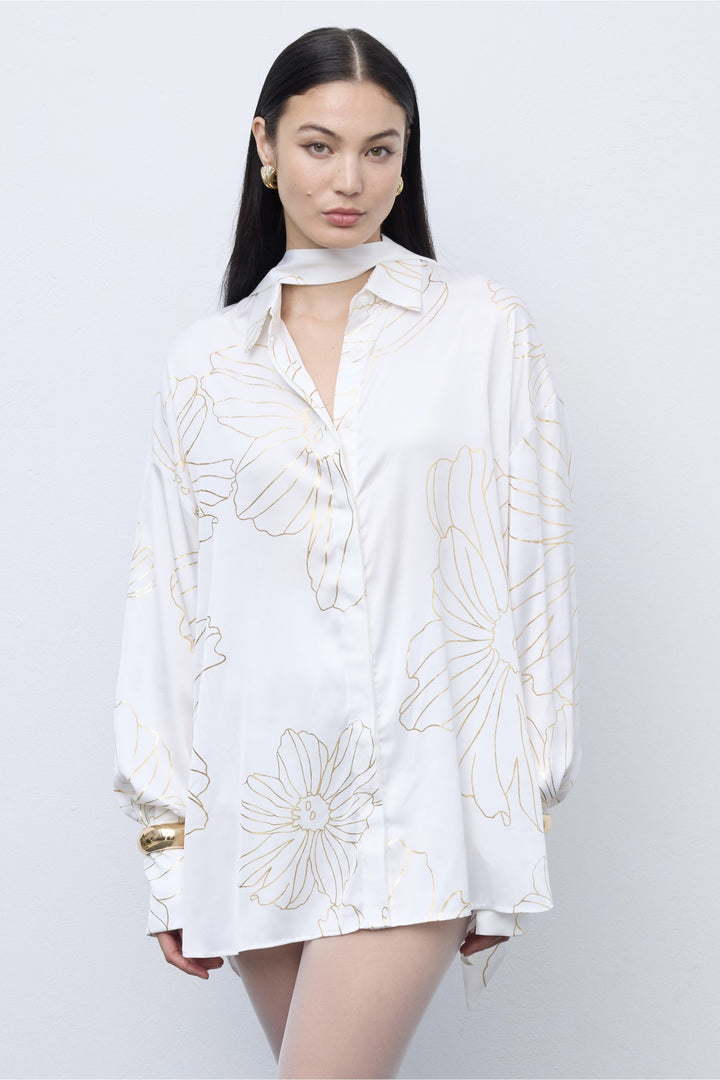 Gold Lines Shirt White