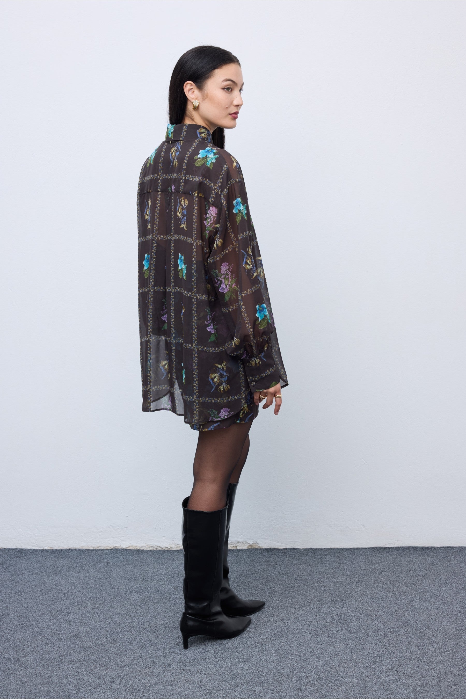 Mocha Bloom Oversized Shirt