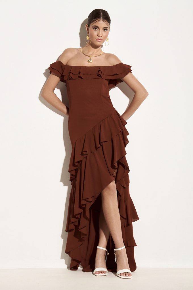 Noah brown maxi dress