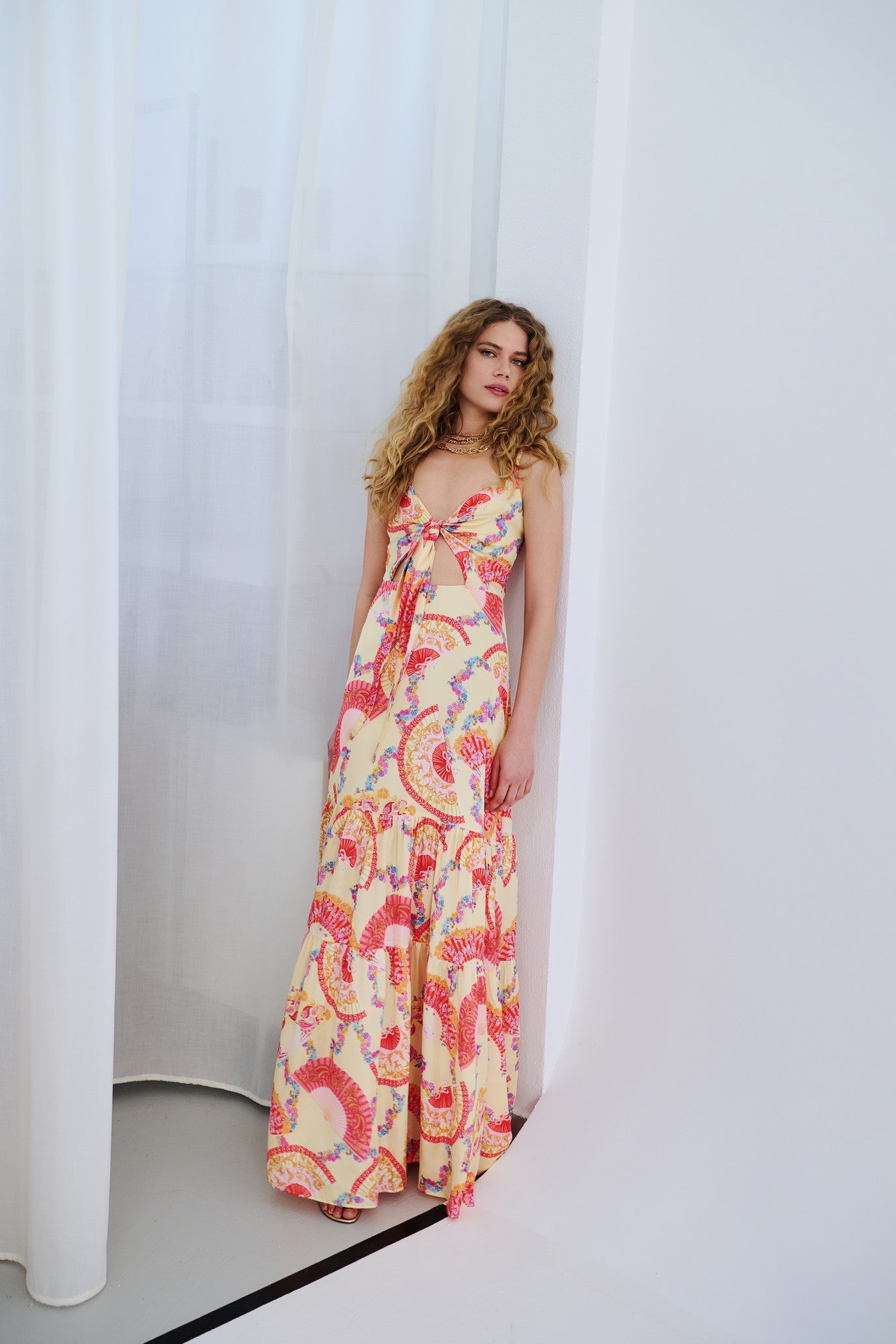 Dayflare yellow satin dress