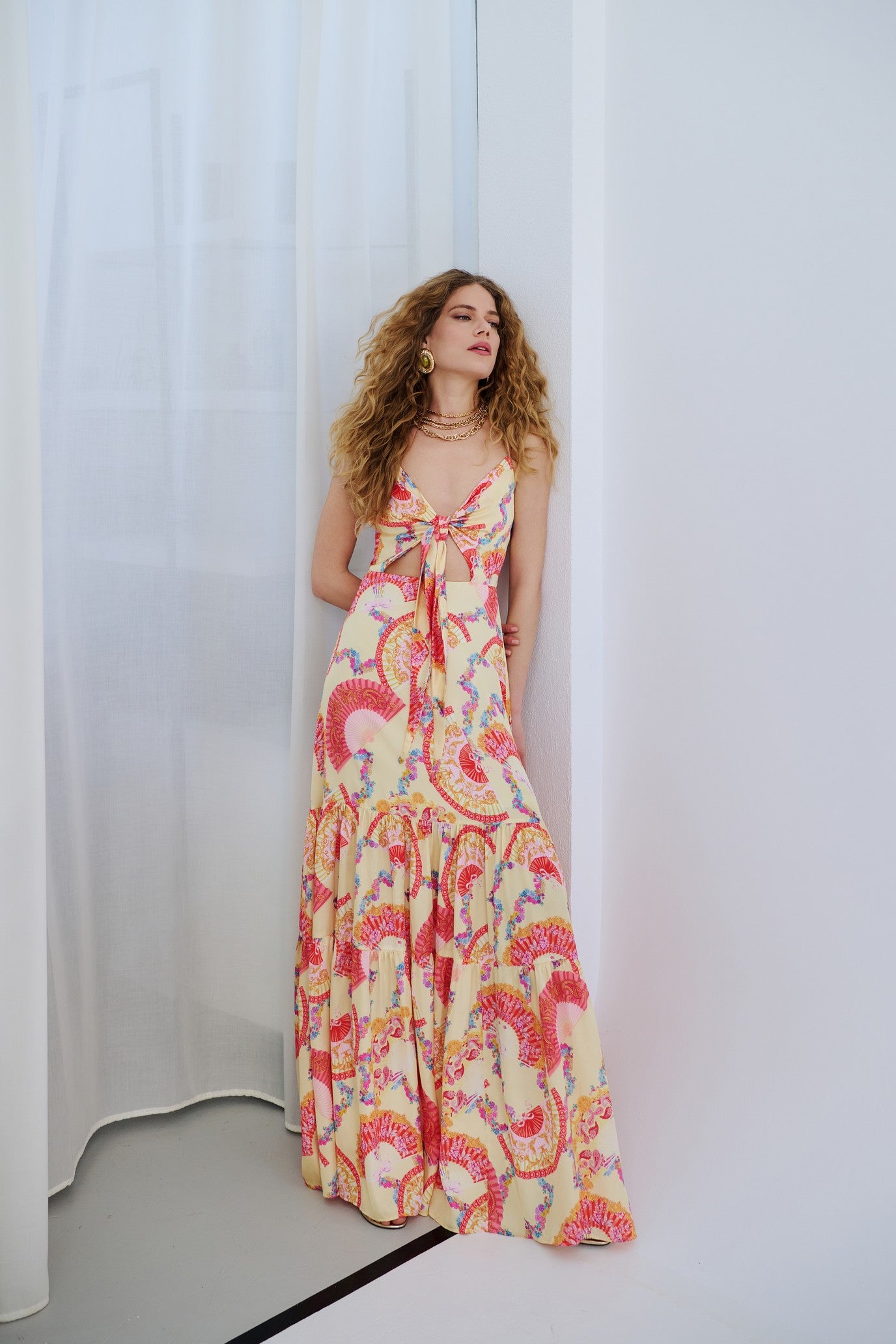 Dayflare yellow satin dress