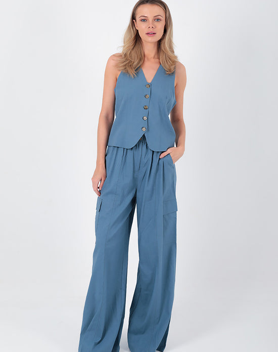 Esther Linen Pants Petrol