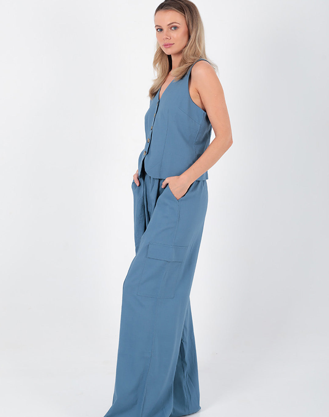 Esther Linen Pants Petrol