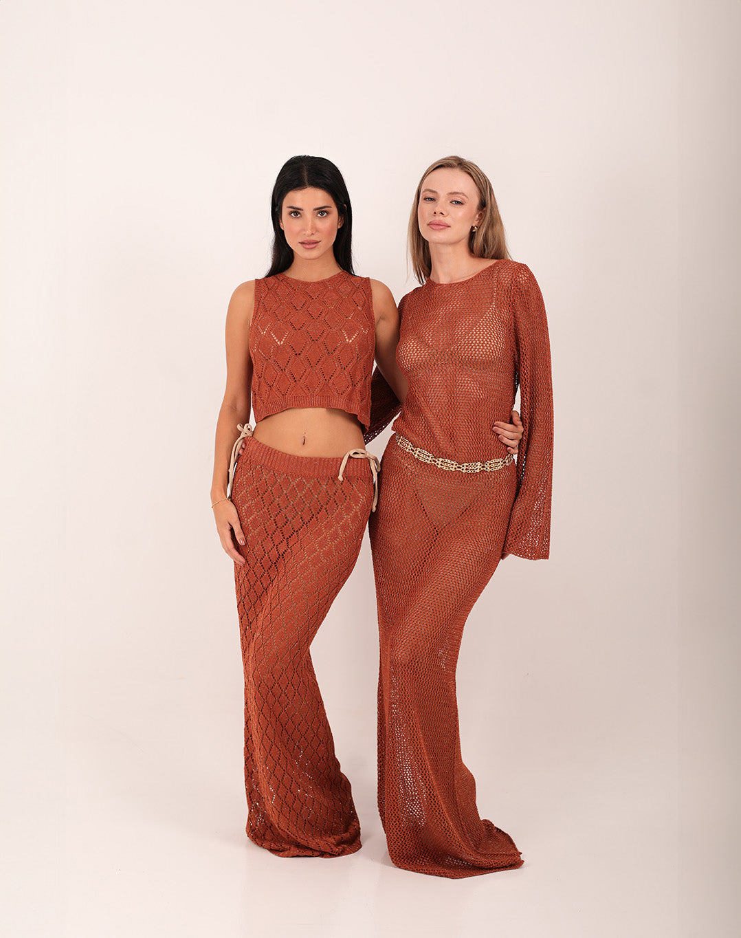 Daisy Crochet Dress Terracotta