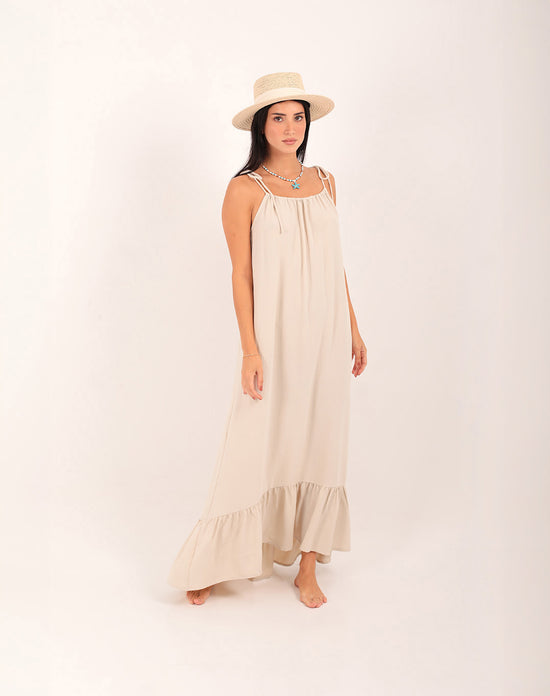 Daphne Open Back Dress Ecru