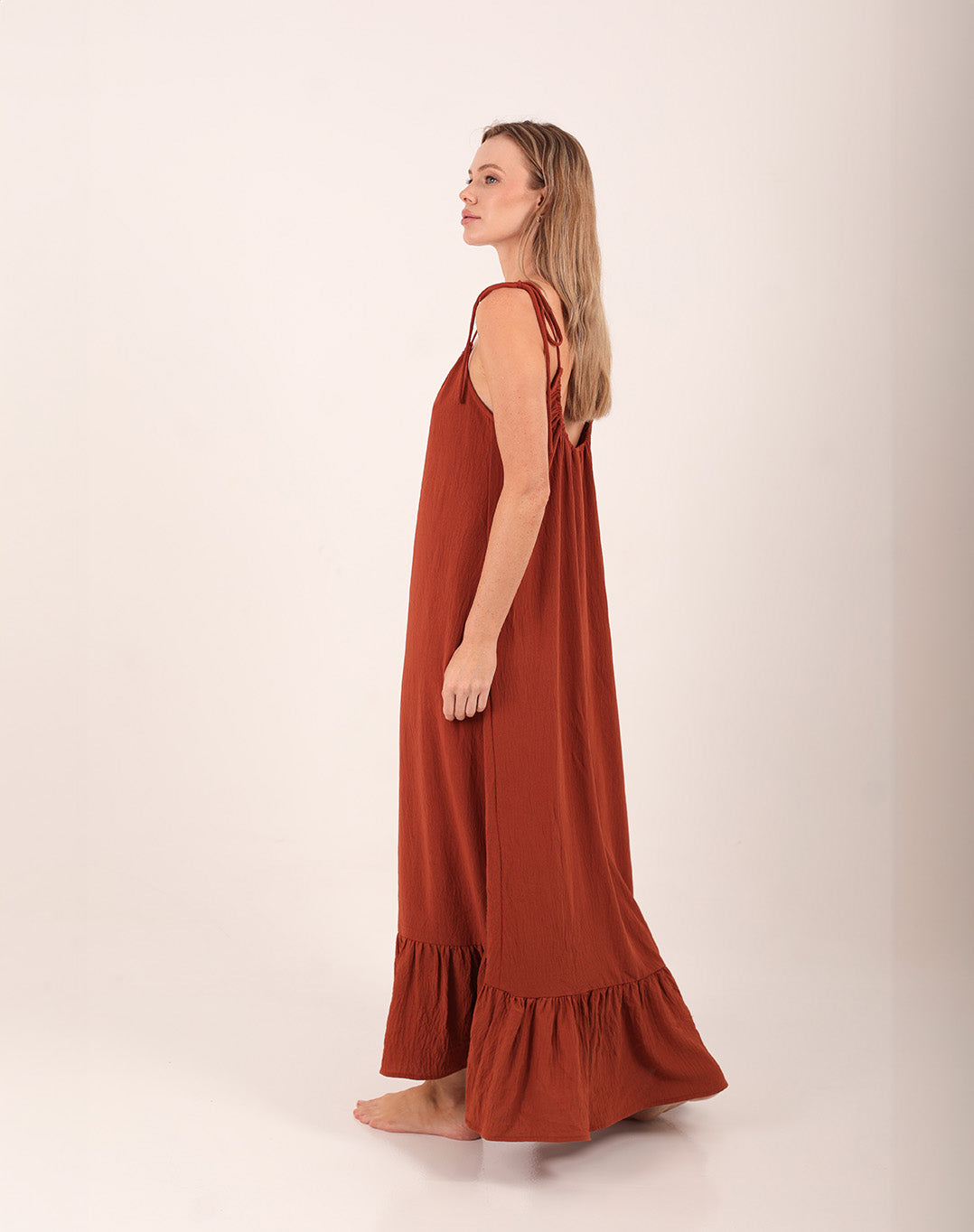 Daphne Open Back Dress Terracotta
