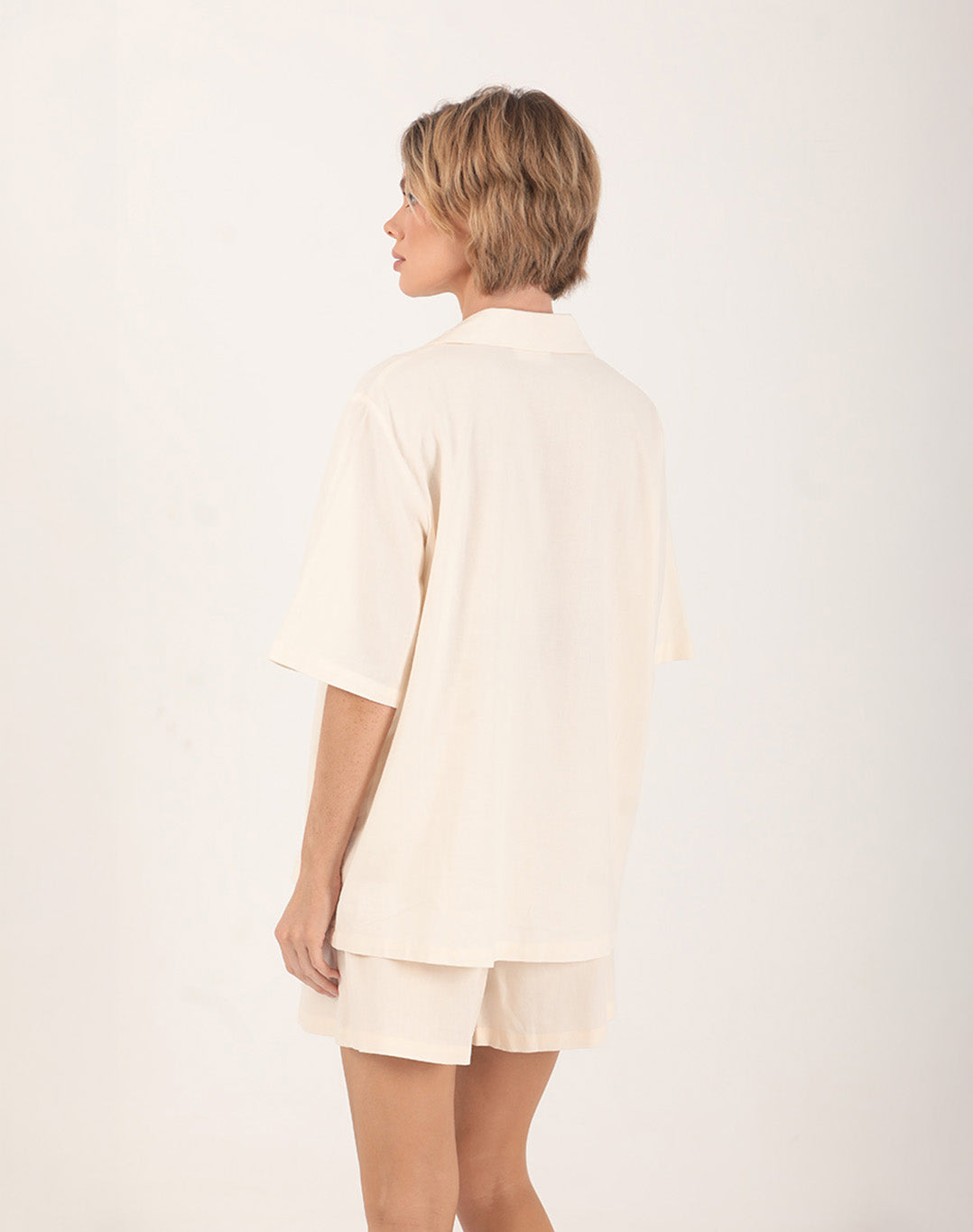 Nyra Linen Tie Front Shirt Offwhite