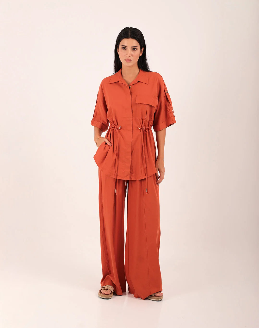 Yasmin Linen Shirt Terracotta