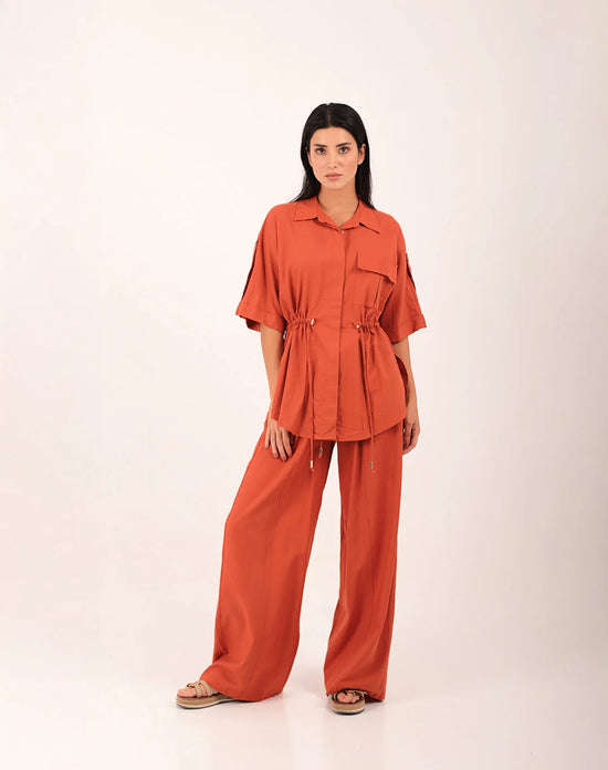 Yasmin Linen Shirt Terracotta