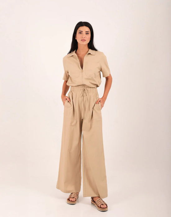 Magnolia Linen Jumpsuit Beige