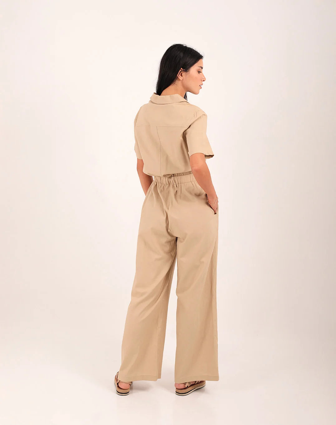 Magnolia Linen Jumpsuit Beige