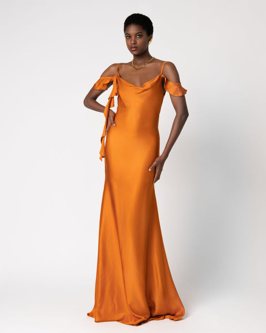Camilla Satin Dress Orange