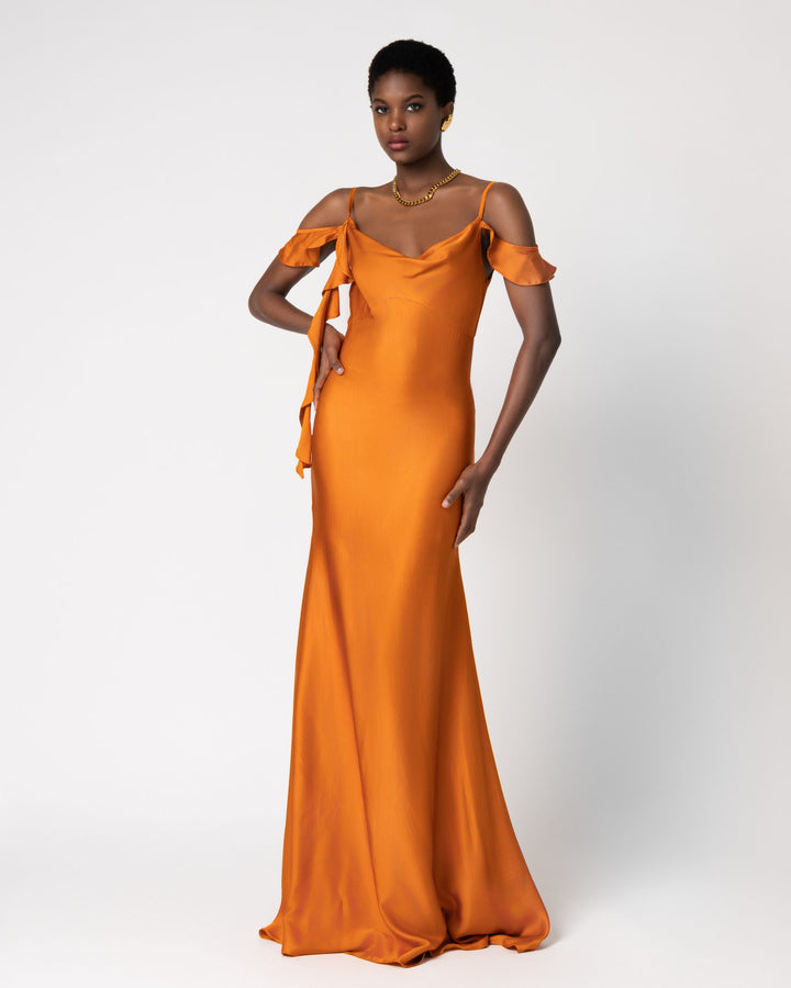 Camilla Satin Dress Orange