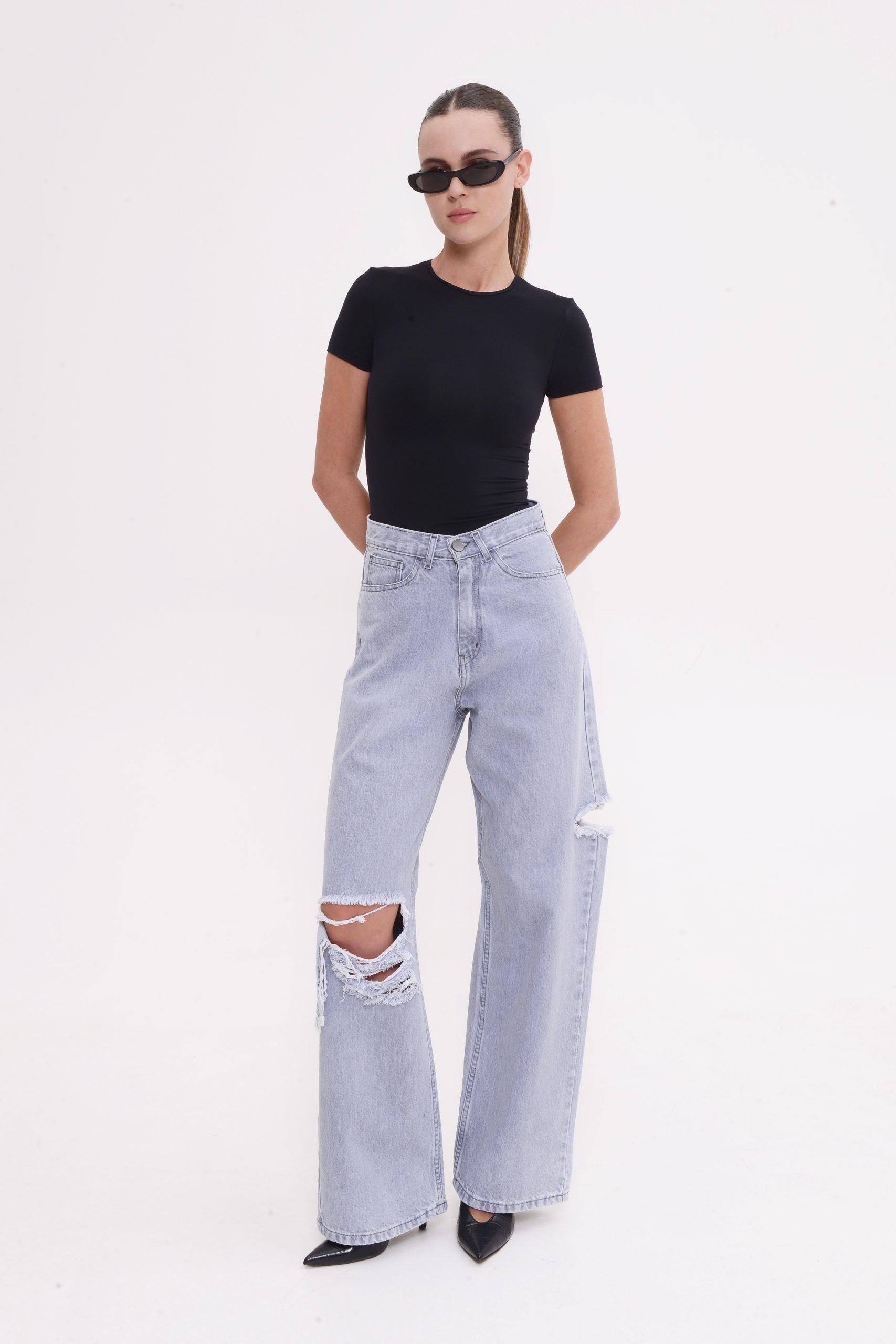 Emma Wide Leg Platinum Grey