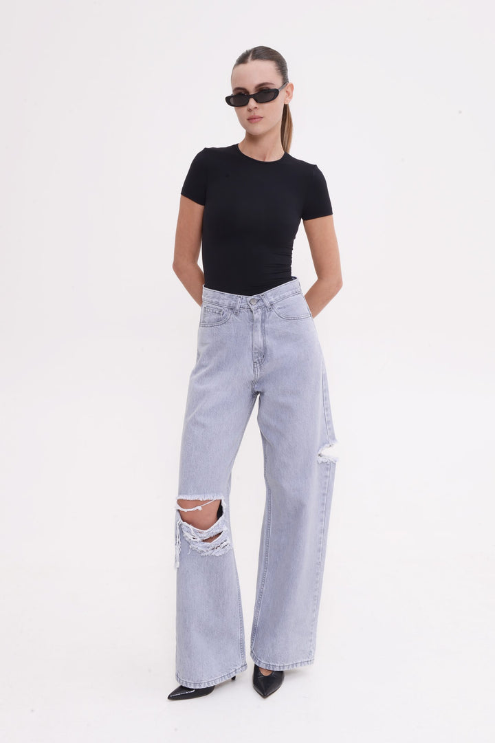 Emma Wide Leg Platinum Grey
