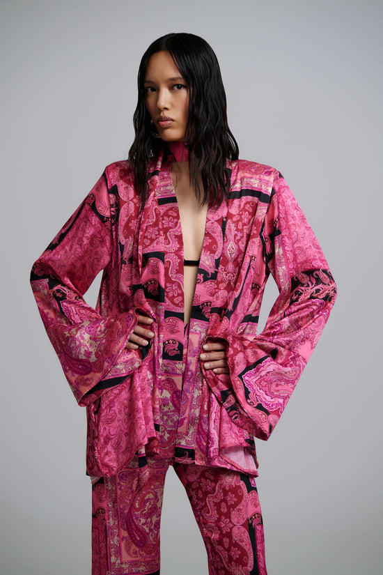 Selma fuschia satin set