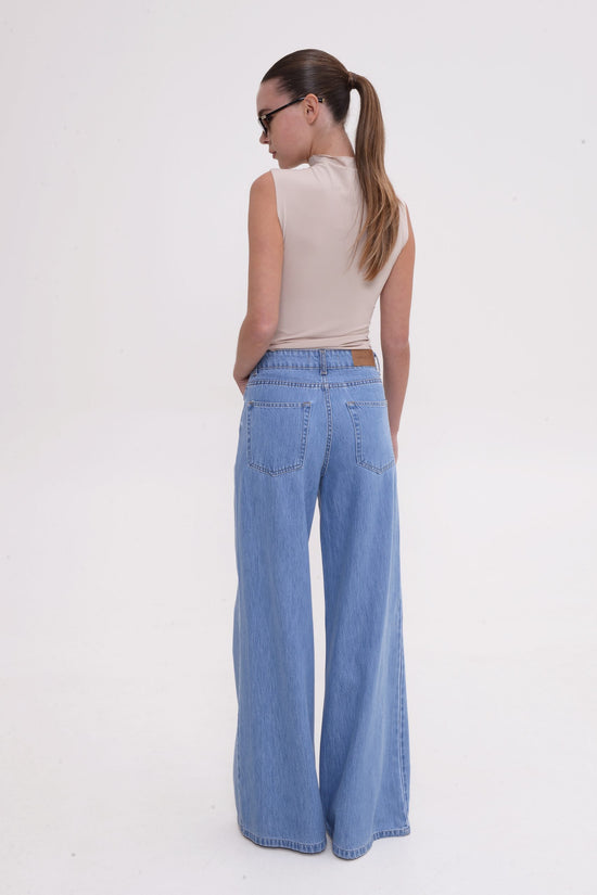 Bellen Wide Leg Denim – Mid Blue