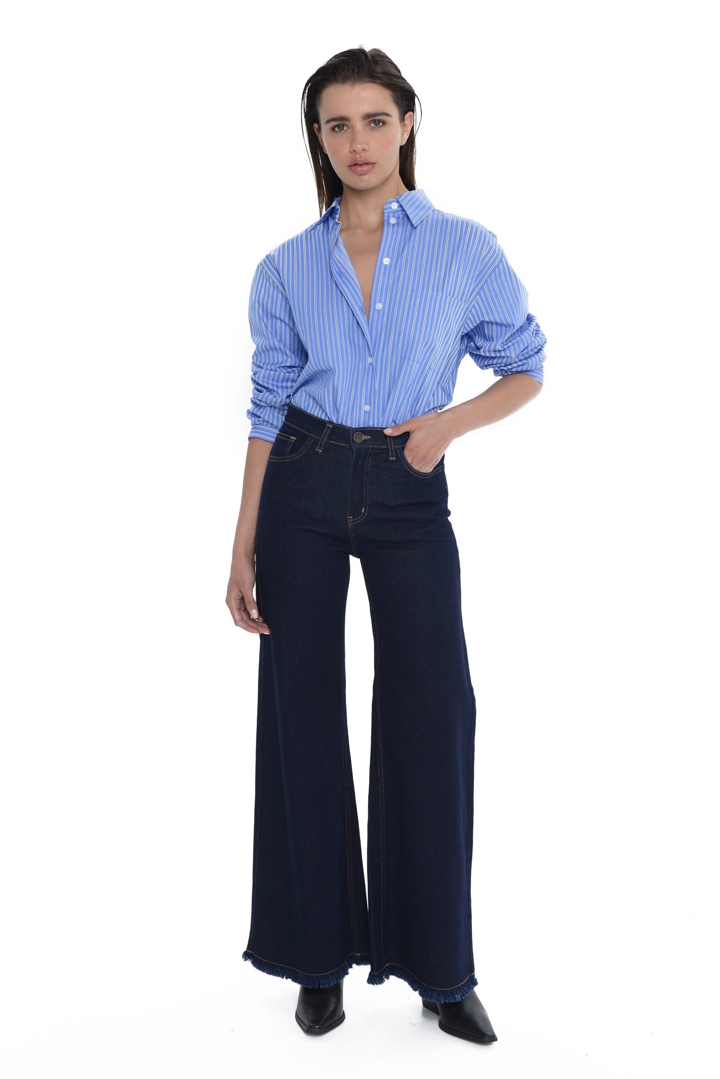 Naomi Elastic Ocean Blue Pants