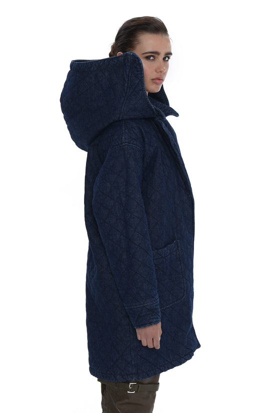 Gloria Quilted Denim Coat
